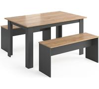 VICCO Ensemble table et bancs Sentio - Ensemble table et fauteuils, ensemble de salle à manger, table en bois, table de salle à