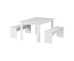 Vicco Ensemble de Table à Manger Sentio, Blanc, 137.6x92.8cm