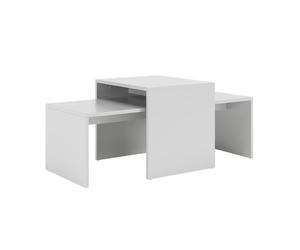 Vicco Ensemble de Tables Basses Donat, Blanc, 100x48cm | 2 pièces, pour une utilisation flexible en tant que tables individuelles ou combinées