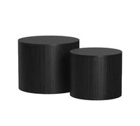 Vicco Ensemble de Tables Basses Tavilo, Chêne/Noir, 48x48cm 2 pièces