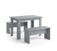 Vicco Ensemble de table à manger Sentio, 110 x 70 cm avec 2 bancs, Béton