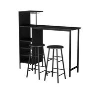 Vicco Ensemble Table de Bar Naila, Noir, 121.5x40cm