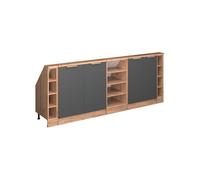 Vicco Ensembles de Meuble de Rangement sous Pente, Anthracite-Or, 210cm Lot de 5