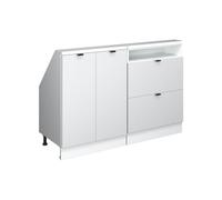 Vicco Ensembles de Meuble de Rangement sous Pente, Blanc cannelé, 120cm Lot de 2