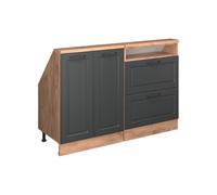Vicco Ensembles de Meuble de Rangement sous Pente Rion, Anthracite Campagne/Chêne doré, Lot de 2