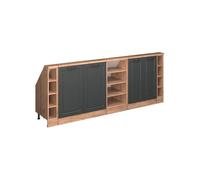 Vicco Ensembles de Meuble de Rangement sous Pente Rion, Anthracite Campagne/Chêne doré, Lot de 5