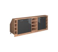 Vicco Ensembles de Meuble de Rangement sous Pente Rion, Anthracite Haute Brillance, 210cm Lot de 5 caissons 60 cm de Profondeur, adapté au Rangement Peu encombrant sous Les toits en Pente