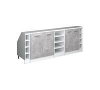 Vicco Ensembles de Meuble de Rangement sous Pente Rion, Béton, 210cm Lot de 5 caissons 60 cm de Profondeur, adapté au Rangement Peu encombrant sous Les toits en Pente