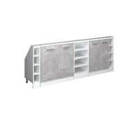 Vicco Ensembles de Meuble de Rangement sous Pente Rion, Béton/Blanc