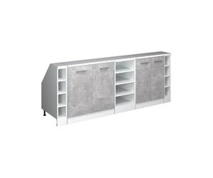 Vicco Ensembles de Meuble de Rangement sous Pente Rion, Béton/Blanc, L210 x P60 cm Lot de 5, Gain de Place pour Les pièces mansardées