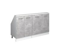 Vicco Ensembles de Meuble de Rangement sous Pente Rion, Béton/Blanc, Lot de 2