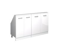 Vicco Armoire sous pente de toit Rion, Lot de 2, blanc/blanc brillant