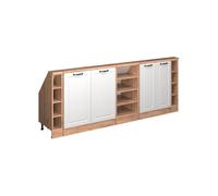 Vicco Armoire sous pente de toit Rion, Lot de 5, Chêne doré/blanc campagnard/Chêne de force doré