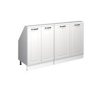 Vicco Ensembles de meuble de rangement sous pente Rion Blanc campagne/Blanc | Façade en MDF · 2 modules, profondeur 46 cm · Pieds réglables en hauteur · Rangement derrière 4 portes