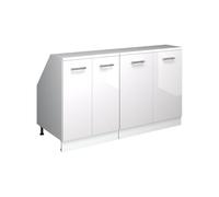 Vicco Ensembles de Meuble de Rangement sous Pente Rion, Blanc Haute Brillance, 140cm Lot de 2 caissons 60 cm de Profondeur, adapté au Rangement Peu encombrant sous Les toits en Pente