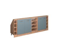 Vicco Ensembles de Meuble de Rangement sous Pente Rion Bleu-Gris/Chêne doré