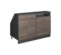 Vicco Ensembles de Meuble de Rangement sous Pente Rion, Gris Noble, 120cm Lot de 2 caissons 60 cm de Profondeur, adapté au Rangement Peu encombrant sous Les toits en Pente