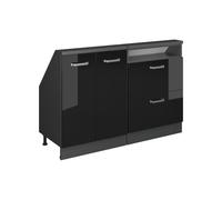 Vicco Ensembles de Meuble de Rangement sous Pente Rion, Noir Brillant/Anthracite, Lot de 2