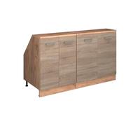 Vicco Ensembles de meuble de rangement sous pente Rion, Sonoma/Chêne doré | Façade robuste · 2 modules, profondeur 60 cm · Pieds réglables en hauteur · Rangement derrière 4 portes