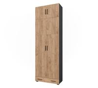 Vicco Étagère à dossiers Frank, Anthracite/chêne doré, 80x241.2cm avec Dessus d'armoire et Module de tiroirs