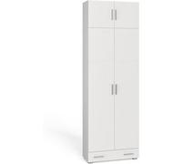 Vicco Étagère à dossiers Frank, Blanc, 80 x 240 cm avec rehausse d'armoire et tiroir