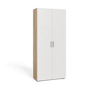 Vicco Étagère à dossiers Frank, Blanc/Sonoma, 80x182.4cm, pour Un Rangement Clair des dossiers et classeurs