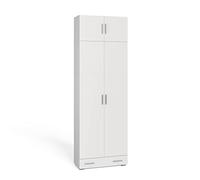 Vicco Étagère à dossiers Ingo, Blanc, 80 x 240 cm avec rehausse d'armoire et tiroir