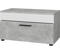 Vicco Étagère à livres Berno, 70.8x38.9cm avec porte rabattable, Béton/blanc