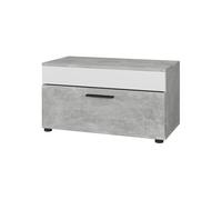 Vicco Étagère à Livres Berno, Béton/Blanc, 70.8x38.9cm avec Porte Rabattable