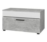 Vicco Étagère à Livres Berno, Béton/Blanc, 70.8x38.9cm avec Porte Rabattable