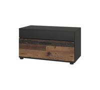 Vicco Étagère à Livres Berno, Noir/Ancien Style, 70.8x38.9cm avec Porte Rabattable