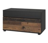 Vicco Étagère à Livres Berno, Noir/Ancien Style, 70.8x38.9cm avec Porte Rabattable