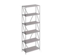 Vicco Étagère à Livres Ravix, Gris/Noir, 60x166.5cm | pour le rangement de livres et objets déco, positionnement flexible