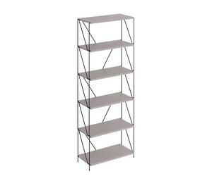 Vicco Étagère à Livres Ravix, Gris/Noir, 60x166.5cm | pour le rangement de livres et objets déco, positionnement flexible