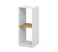 Vicco Étagère à Livres Tomy, Chêne Blanc/Force de l'or, 30x74cm avec 2 Compartiments Ouverts
