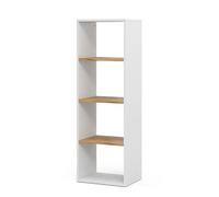 Vicco Étagère à livres Tomy, 40x120cm ,4 compartiments, Chêne blanc/force de l'or