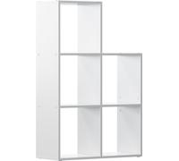 Vicco étagère Aramis, 73 x 108 cm 5 compartiments, Blanc/Blanc