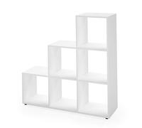 Vicco Étagère, Blanc, 107.2x107.8cm, utilisable comme séparateur de pièce avec 6 Compartiments de Rangement Ouverts