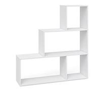 Vicco Étagère, Blanc, 116.8x123.2cm, utilisable comme séparateur de pièce en Version escalier