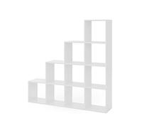 Vicco Étagère, Blanc, 142.5x140cm, utilisable comme séparateur d’Espace à Structure en Forme d’échelle