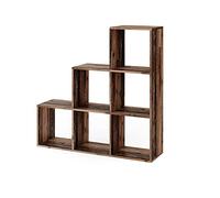Vicco Étagère, Bois Antique, 107.2x107.8cm, utilisable comme séparateur de pièce avec 6 Compartiments de Rangement Ouverts
