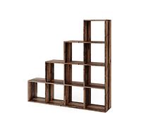 Vicco Étagère, Bois antique 142.5 x 140 cm | utilisable comme séparateur d’espace à structure en forme d’échelle