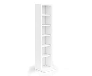Vicco Étagère CD, Blanc, 21x91.8cm, avec étagères réglables en Hauteur pour Un Rangement Flexible des médias