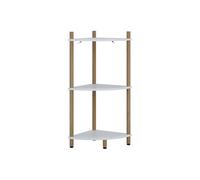 Vicco Étagère d'angle Bivio, Blanc/pin, 29x72cm avec 3 Compartiments de Rangement