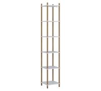 Vicco Étagère d'angle Bivio, Blanc/pin, 30x163.5cm 6 Surfaces de Rangement