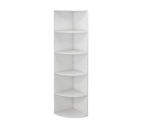 Vicco Étagère d'angle Fabienne, Blanc/Blanc, 40 x 180 cm avec 5 Compartiments