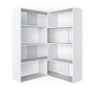 Vicco Étagère d'angle Laine, Blanc, 170x142.4cm, pour Un Rangement Peu encombrant des Livres et Objets de décoration