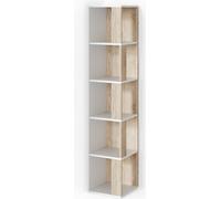 Vicco Étagère d'angle Lio, 33.3 x 162.2 cm, Blanc/Sonoma