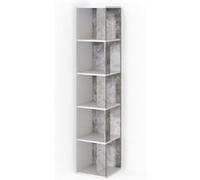 Vicco Étagère d'angle Lio, Béton/blanc, 33.3 x 162.2 cm