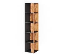 Vicco Étagère d'angle Lio, Chêne doré, 33.3x162.2cm | pour le rangement de livres et d’objets déco dans les coins de la pièce